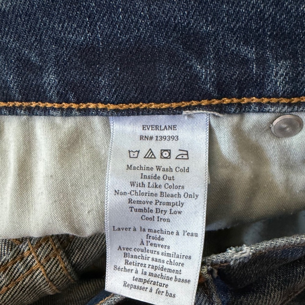 Everlane Way-High Sailor Jeans Women 27 Crop Blue Dark Wash Wide Leg High Rise - Picture 8 of 10